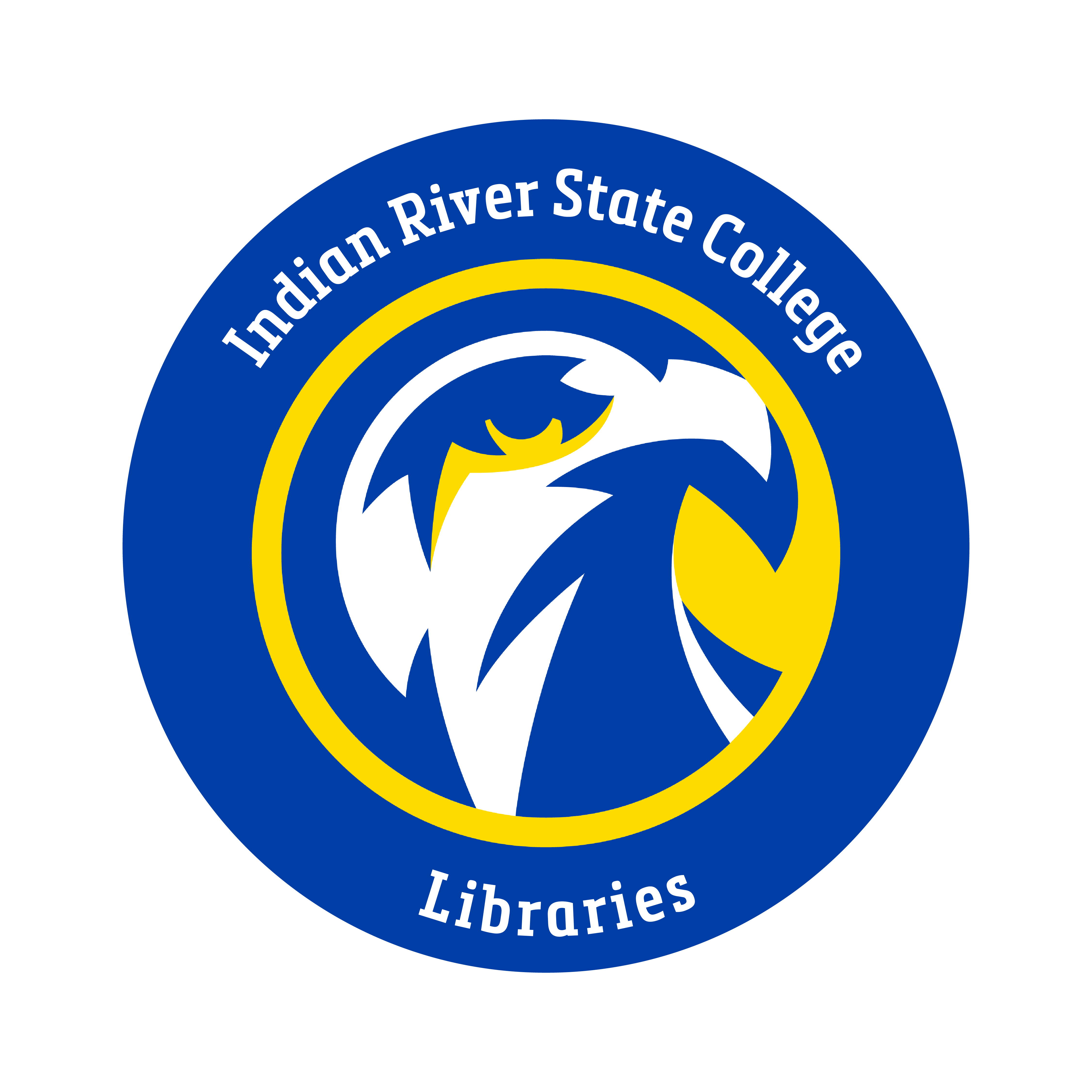 Indian River State College Libraries logo with peregrine falcon